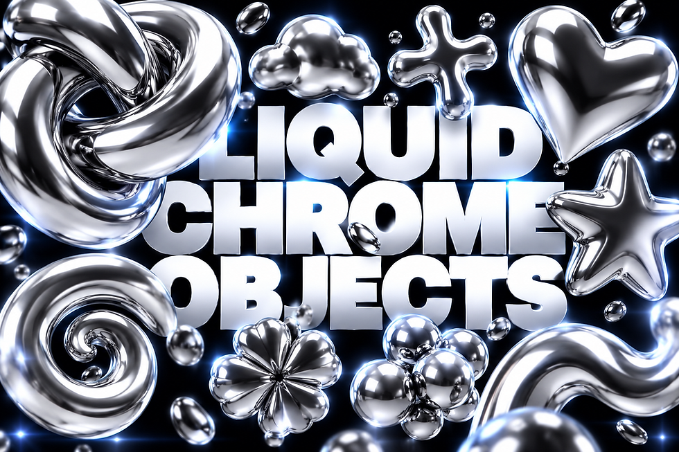 Liquid Chrome Objects – 3D Chrome Asset Pack