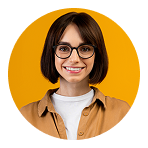 customer woman portrait on colored background