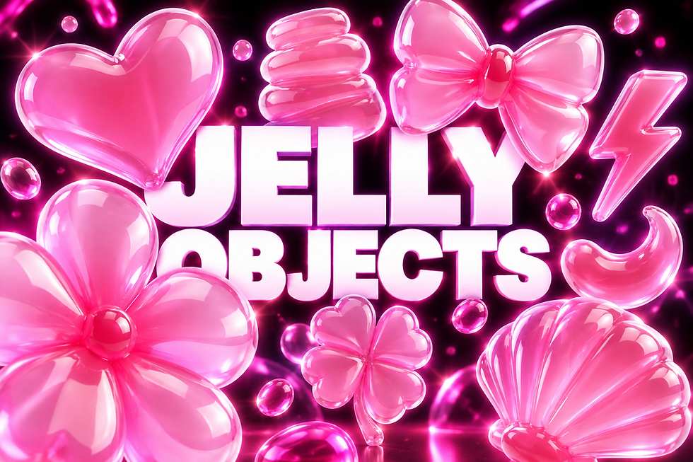 Jelly Objects 3D icon pack thumbnail with glossy translucent jelly texture