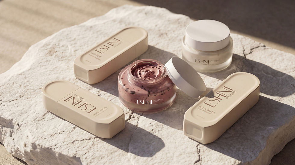 best skincare for sensitive skin laid flat on a white surface with soothing botanical plant ingredients nearby