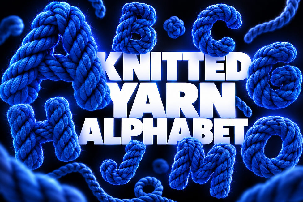 Knitted Yarn Alphabet 3D letter pack thumbnail with cozy knitted yarn texture