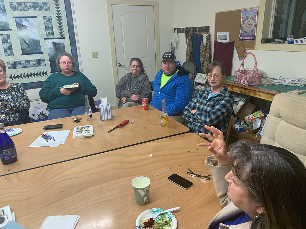 My neighbors and I discussing local issues.