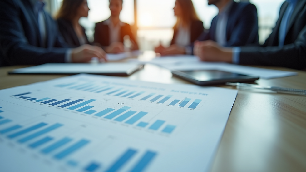 Close-up view of a business meeting with European market strategy documents