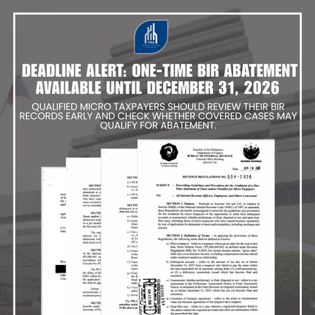 BIR RR No. 4-2026: One-Time Tax Abatement Guide for Micro Taxpayers