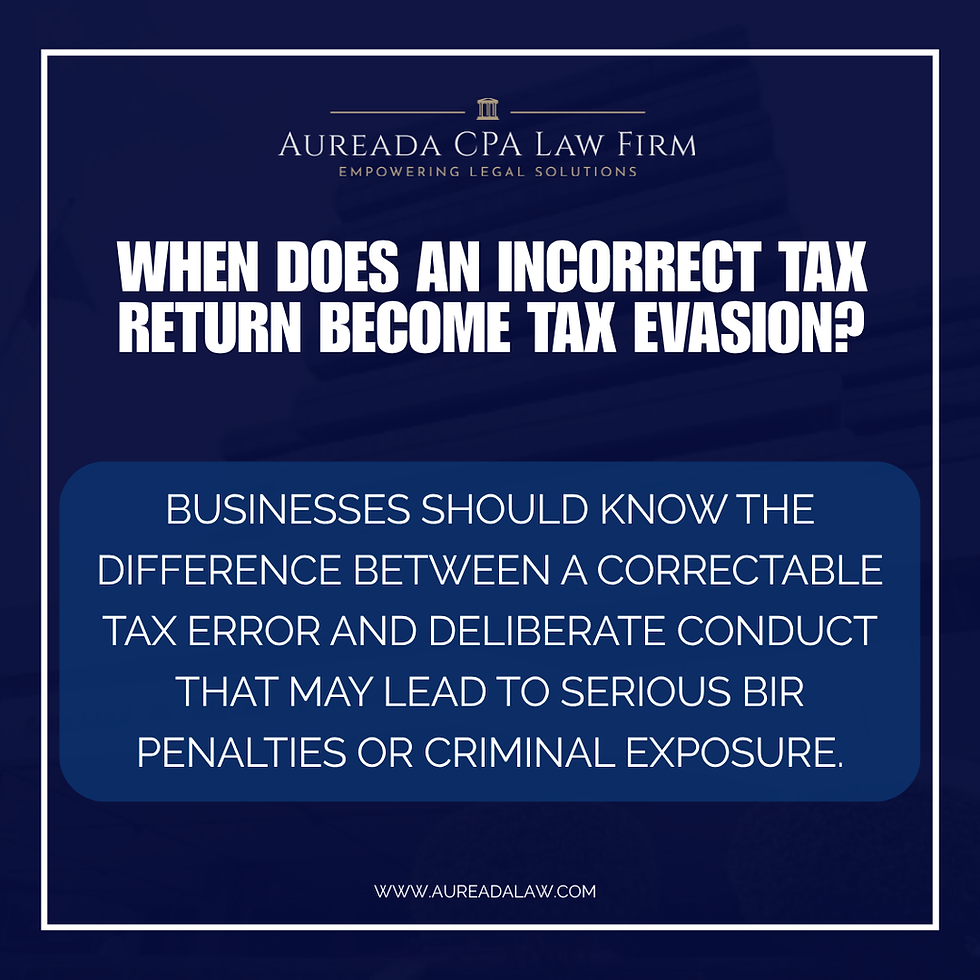 Is an Incorrect Tax Return Automatically Tax Evasion?