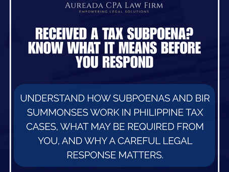 Subpoena in Tax Cases Philippines: What It Means and How to Respond Legally