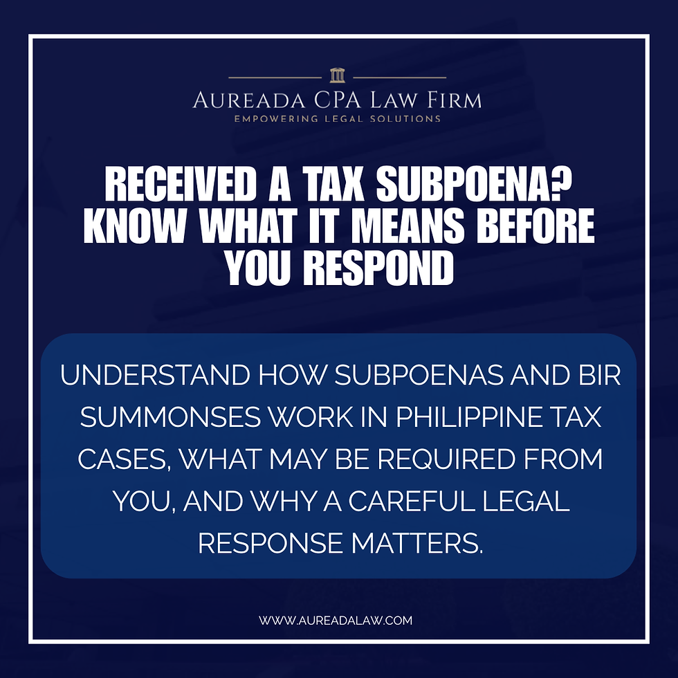 Subpoena in Tax Cases Philippines: What It Means and How to Respond Legally