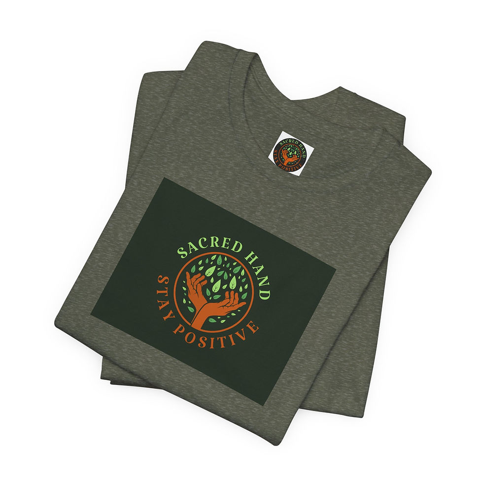 Thumbnail: Sacred Hand 'Stay Positive' Unisex Tee | Inspirational Positive Vibes Daily Wear