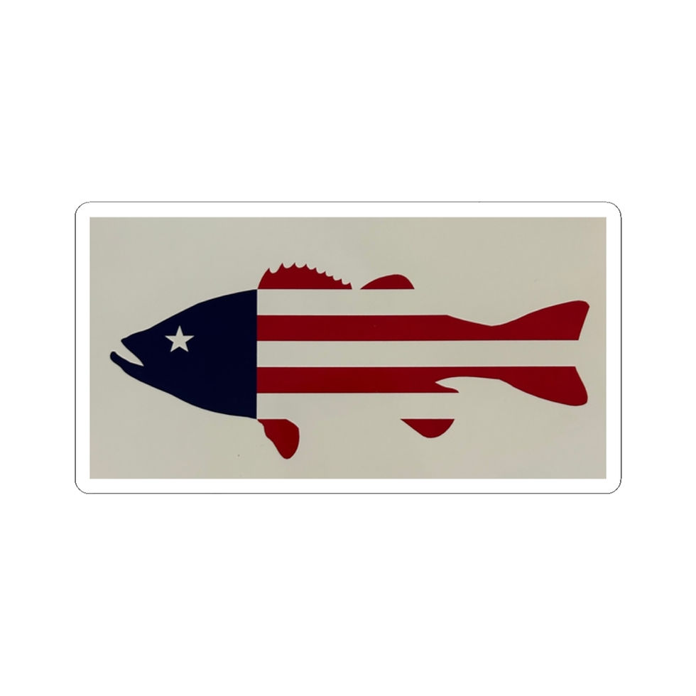 Thumbnail: Patriotic Fish Stickers for Outdoors, Laptop, Water Bottle, Car, USA