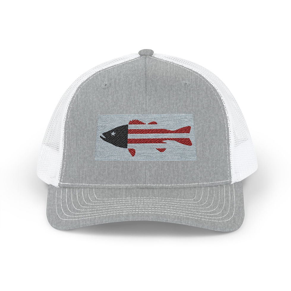 Thumbnail: American Flag Fish Trucker Cap, Summer Outdoor Accessory, USA