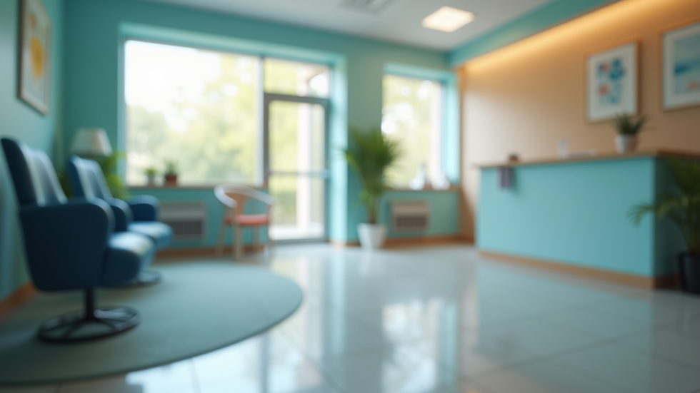 Eye-level view of a healthcare provider's office with a welcoming atmosphere