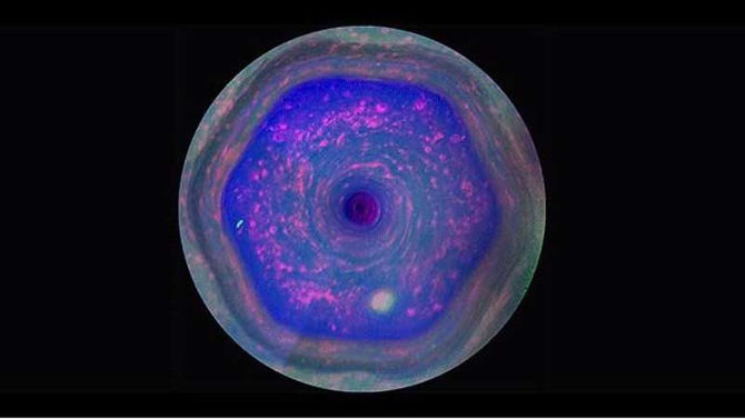 Desvendado mistério antigo da tempestade hexagonal em Saturno
