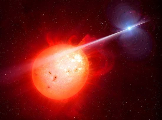 Estrelas binárias disparam raio pulsante misterioso