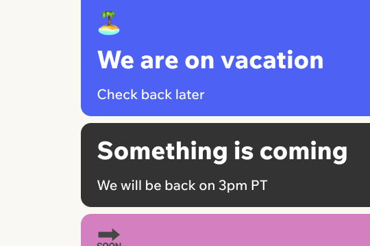 Vacation Mode: Show Notices banner