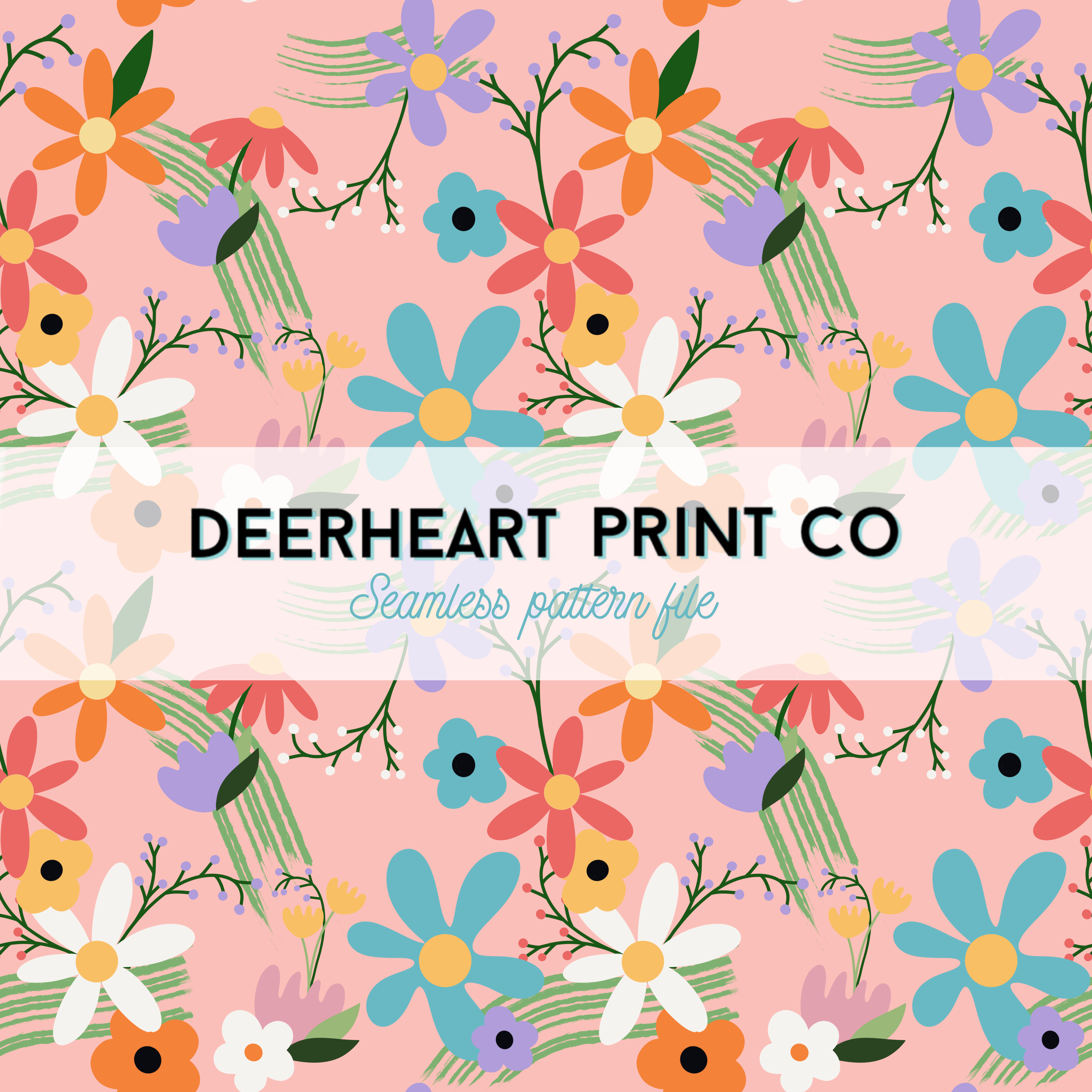 Seamless Repeat - PNG Digital Download -Pink Flowers