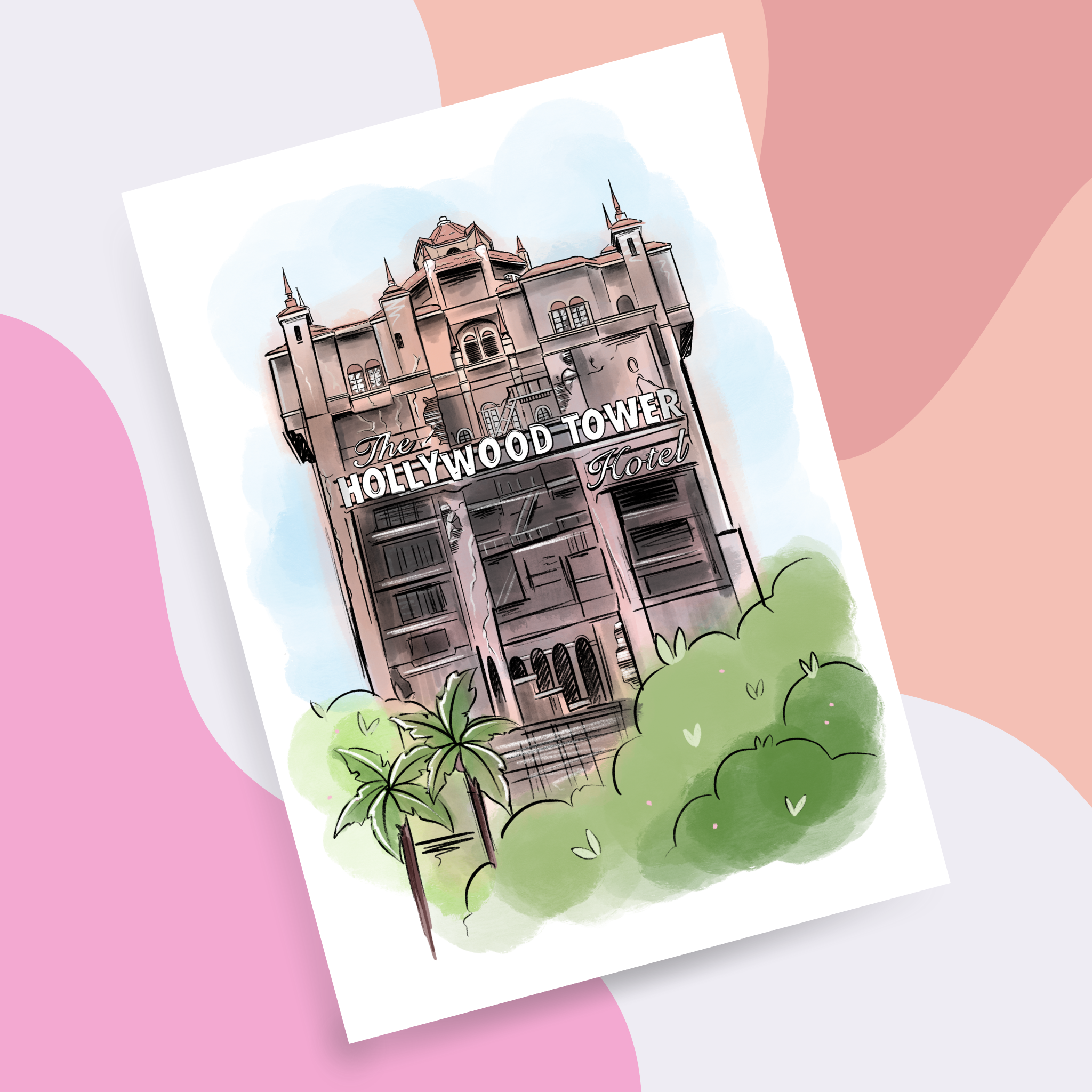Hollywood Tower A4 Print