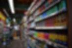 PRODUCT WALL OF BEVERAGES IN A SUPERMARKET