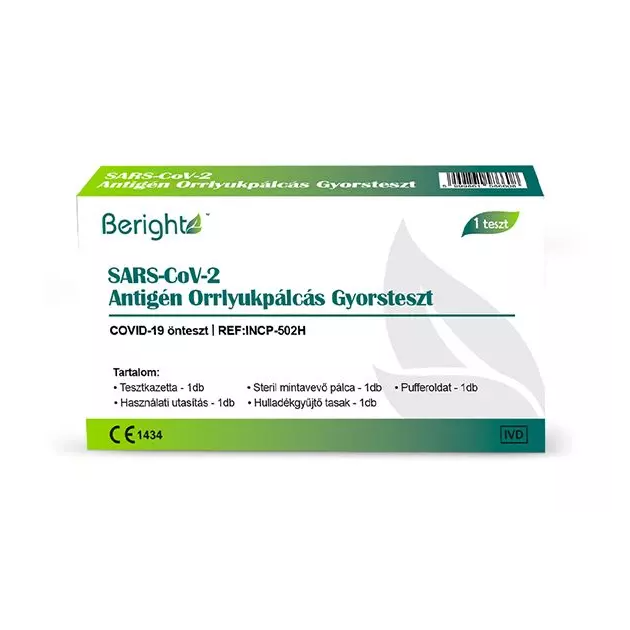 Beright® antigén orrlyukpálcás Covid teszt