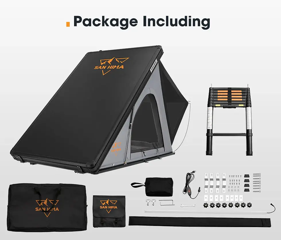 Thumbnail: San Hima Kalbarri Lite Rooftop Tent Hardshell With Ladder Grey Camping