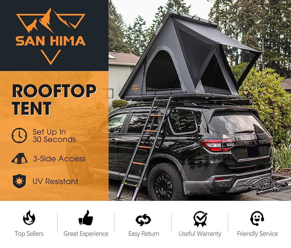 Thumbnail: San Hima Kalbarri Lite Rooftop Tent Hardshell With Ladder Grey Camping