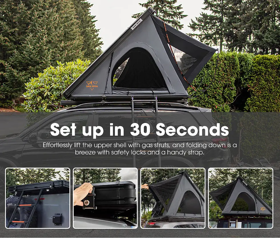 Thumbnail: San Hima Kalbarri Lite Rooftop Tent Hardshell With Ladder Grey Camping