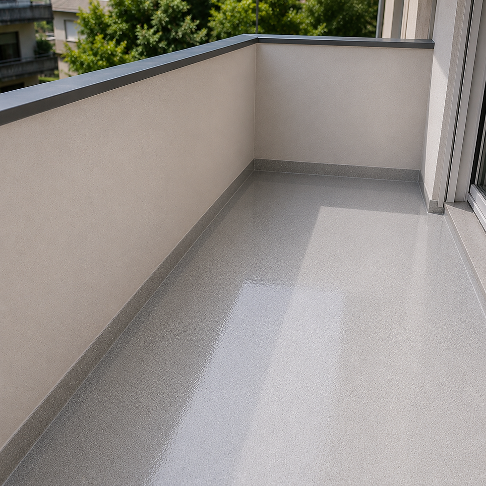 Balcone impermeabilizzato con finitura resina protettiva