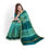 Thumbnail: Light Teal Ajarak Printed Silk Cotton Maheshwari Saree
