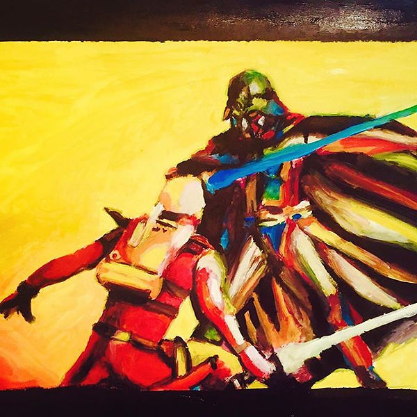 Ralph Macquarie style Vader vs Luke. Cla