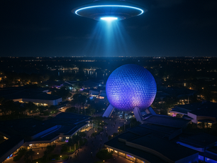 'OVNI' visto pairando sobre o Epcot da Disney World — mas pode haver uma explicação simples para isso