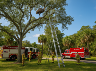 'Gato em uma árvore? Não!' Autoridades da Flórida compartilham detalhes do resgate inusitado