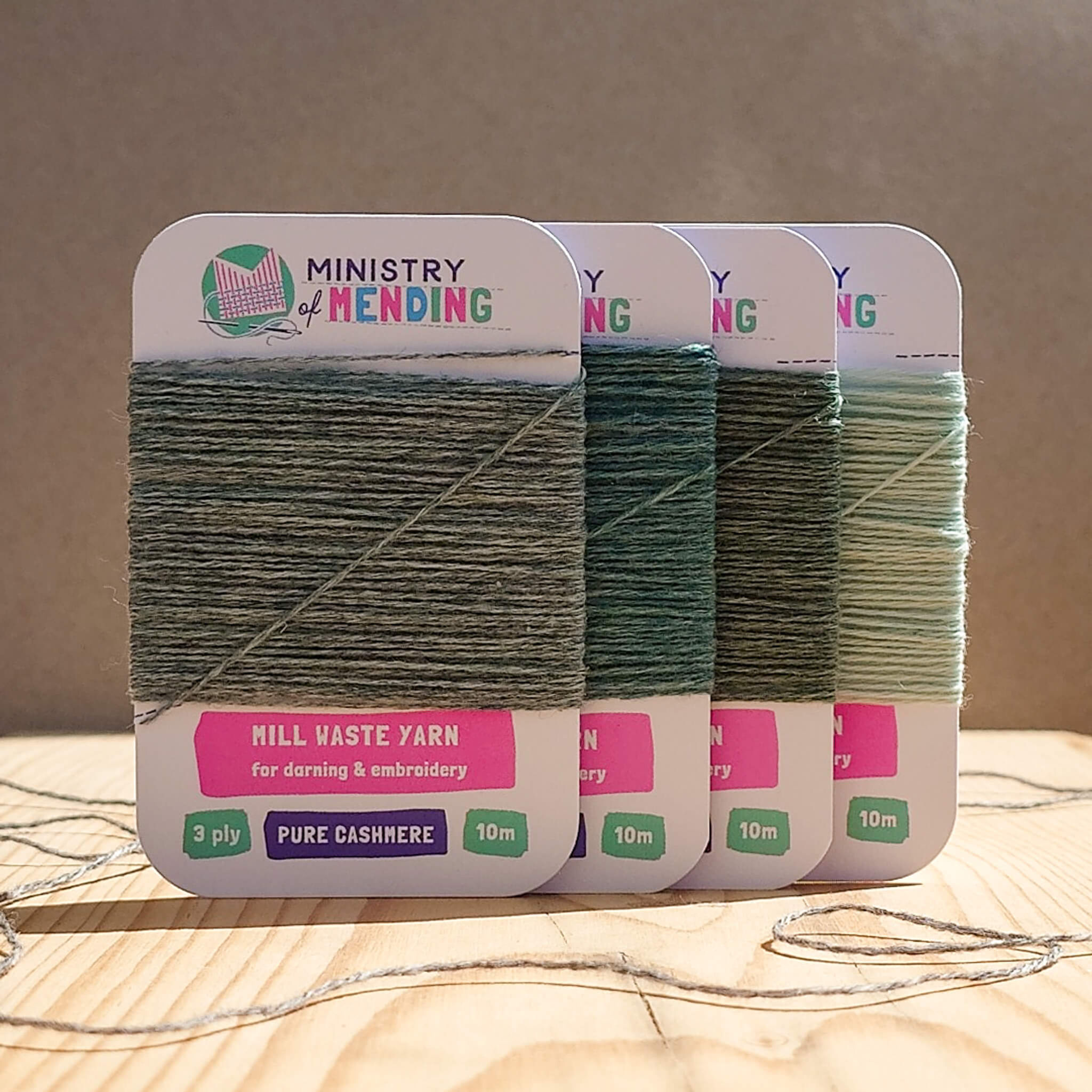 Mill Waste Cashmere Darning Yarn - Fresh Mint