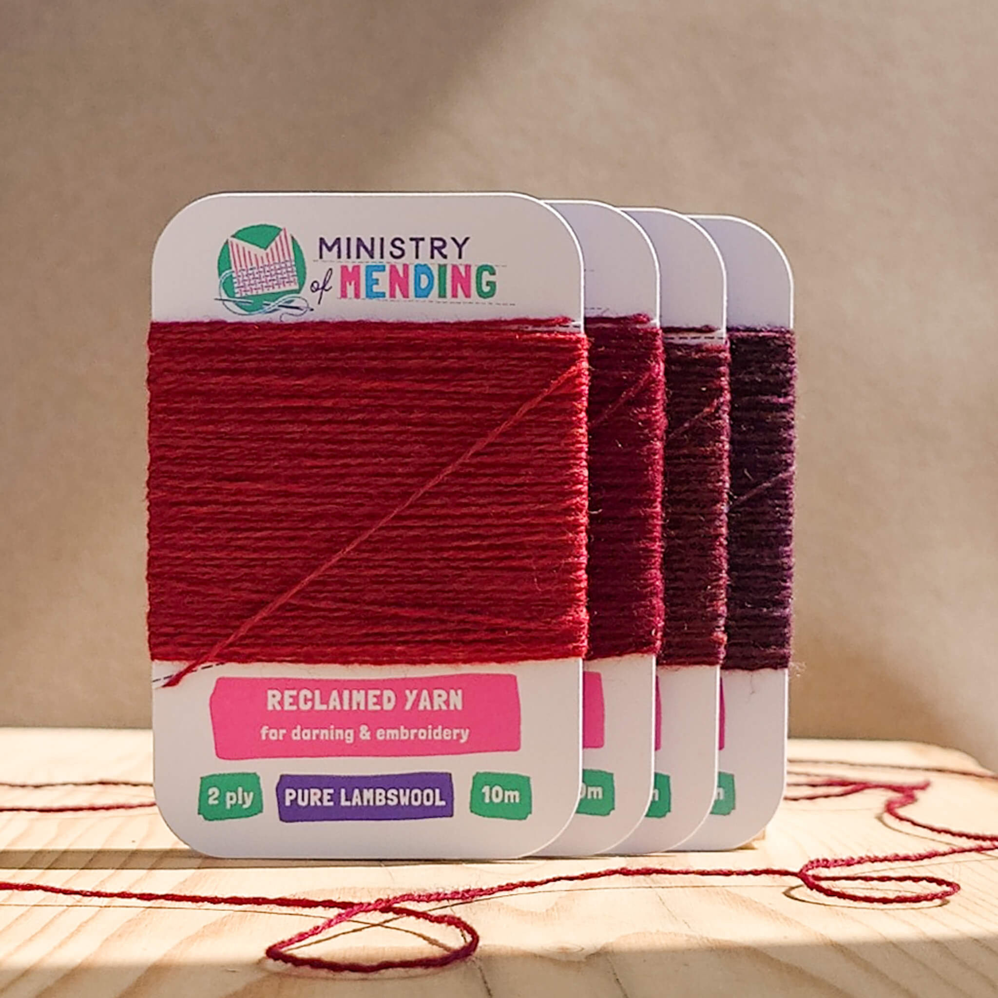 Reclaimed Merino Darning Yarn - Vino Rosso