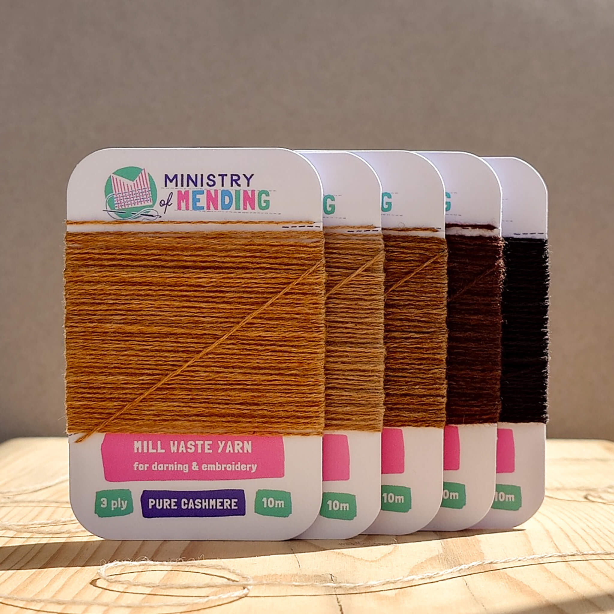 Mill Waste Cashmere Darning Yarn - Whiskey & Rum