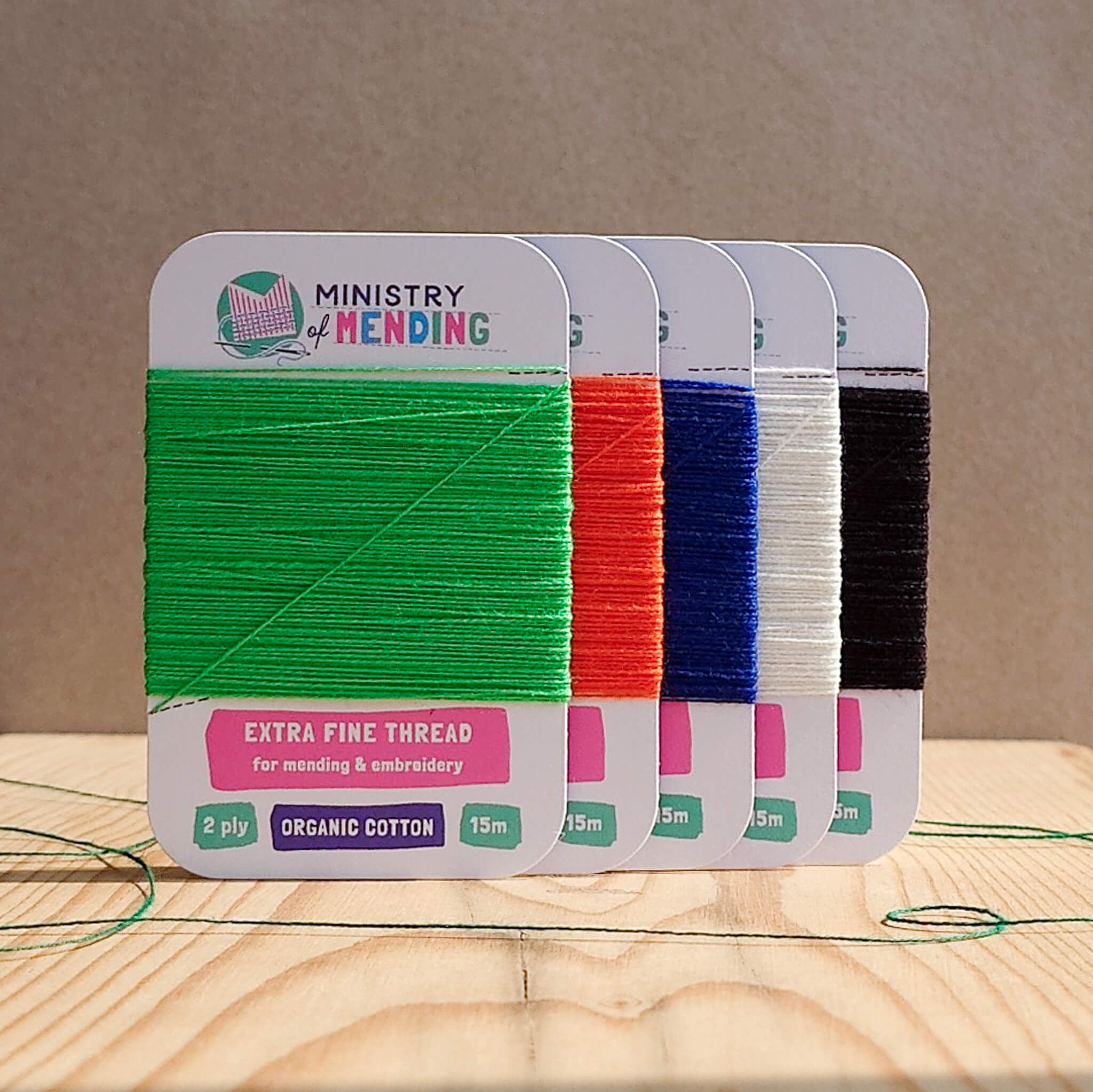 Extra-Fine Organic Cotton Mending Thread - Lemmings