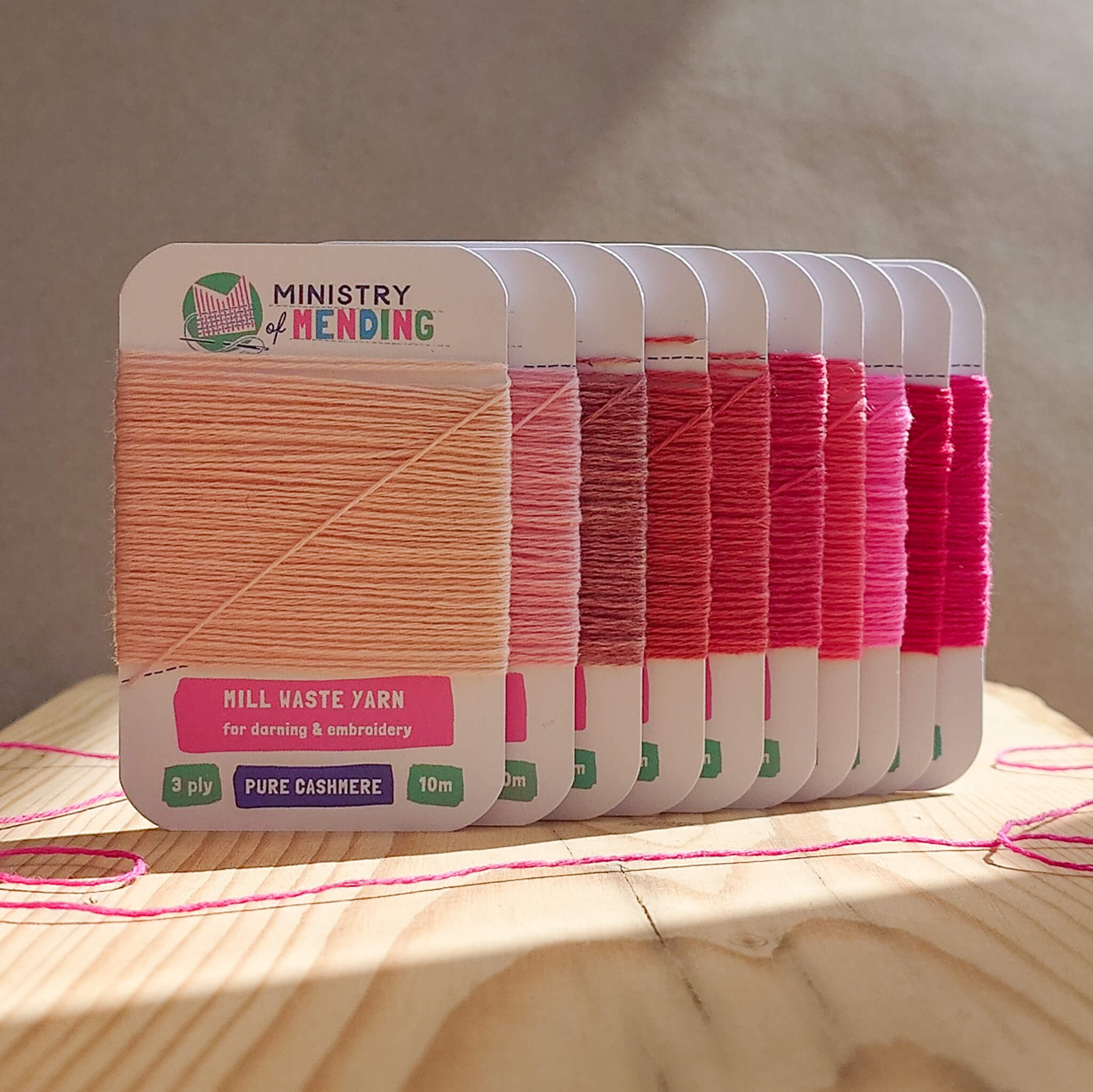 Mill Waste Cashmere Darning Yarn - Lipsticks