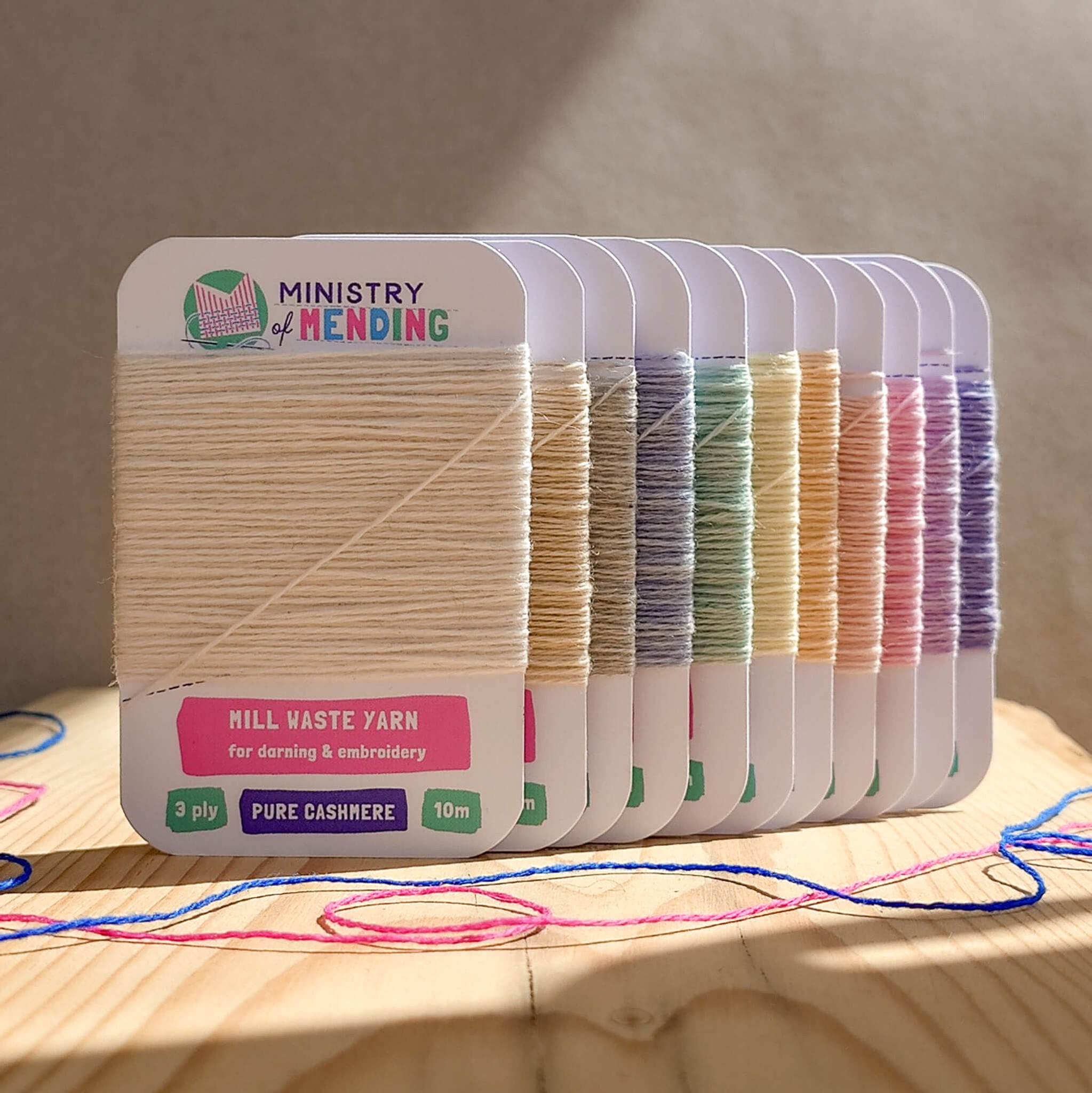 Mill Waste Cashmere Darning Yarn - Sorbet & Granita