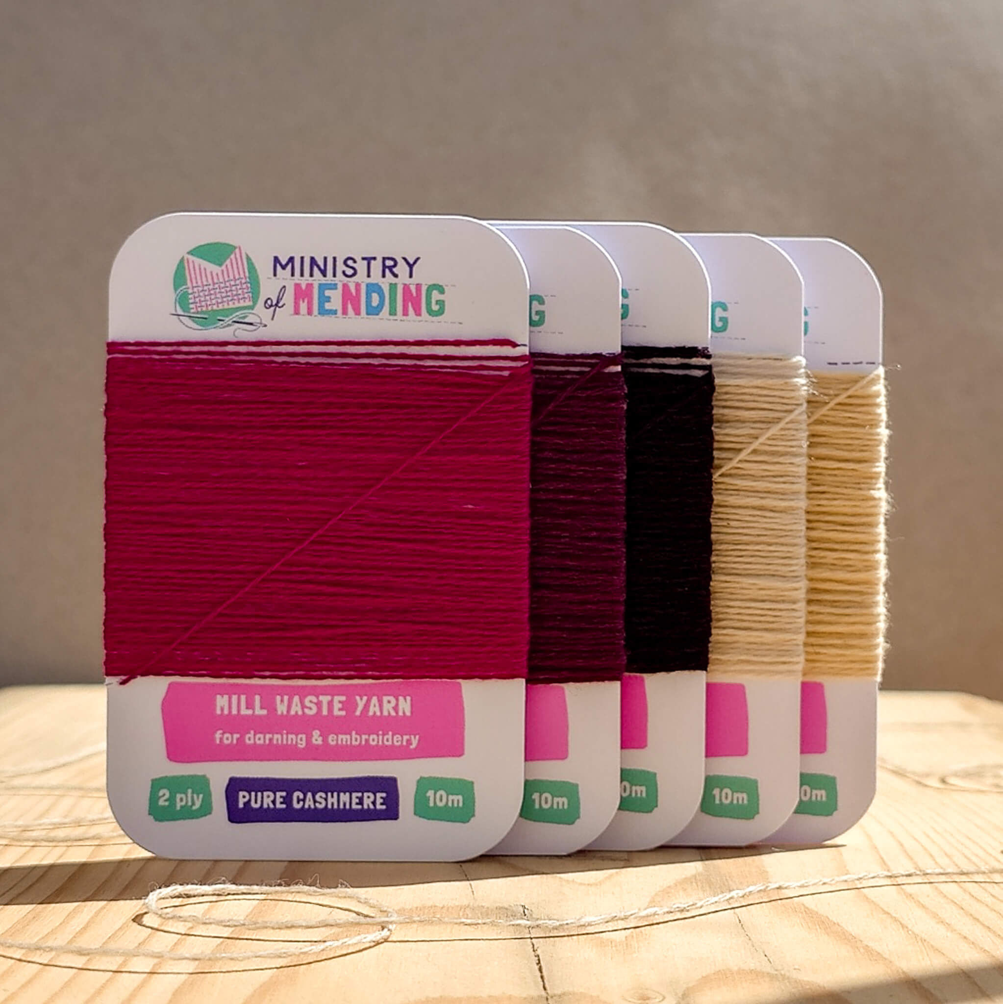 Mill Waste Cashmere Darning Yarn - Berries & Cream