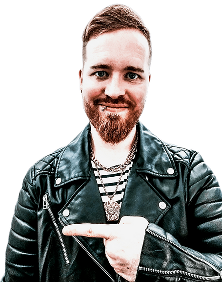 Bild von Funnel-Copywriter der mit seinem Finger auf den Text zeigt