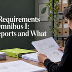 Specialist reviewing sustainability reporting documents