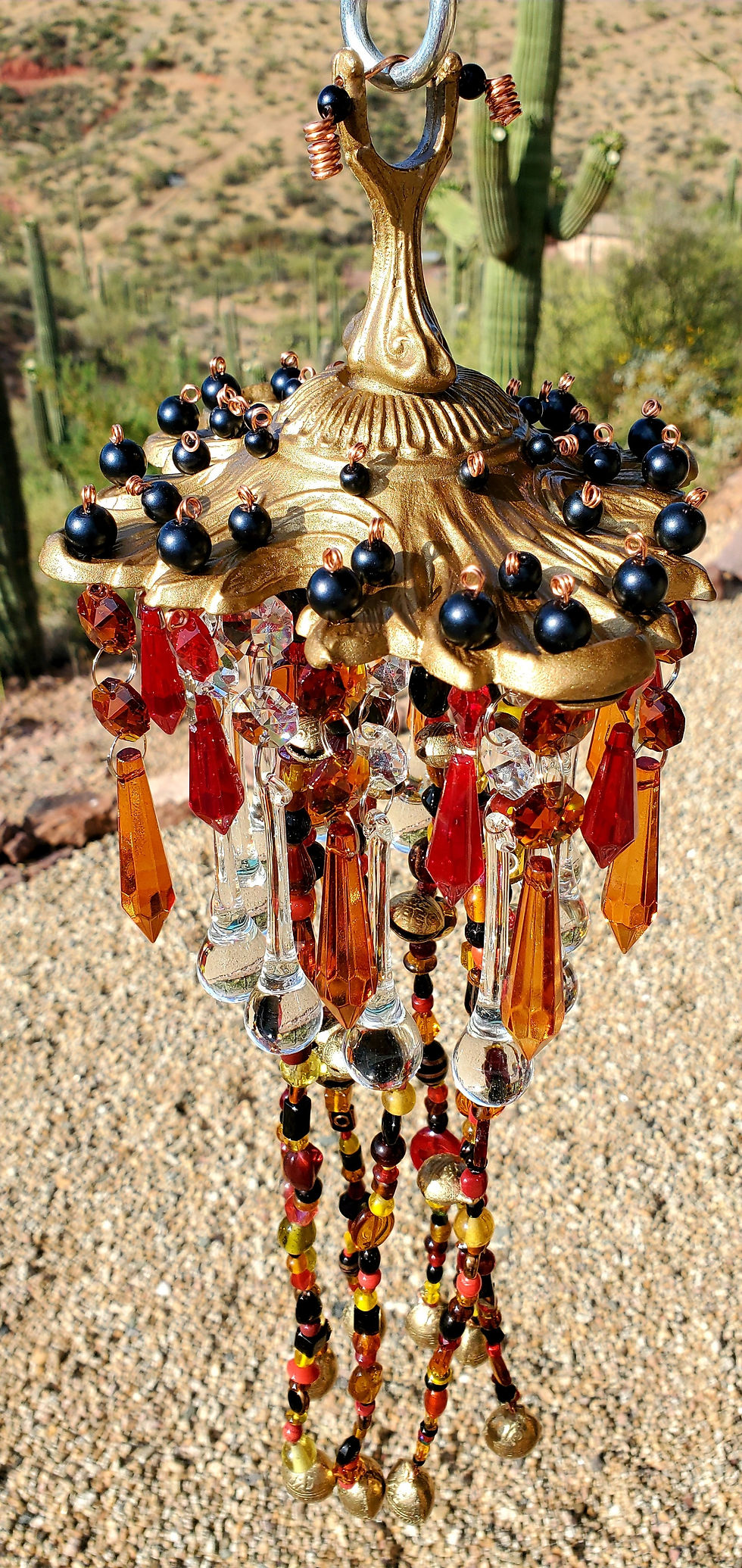 Thumbnail: Vintage Gold Top Red and Gold Windchime