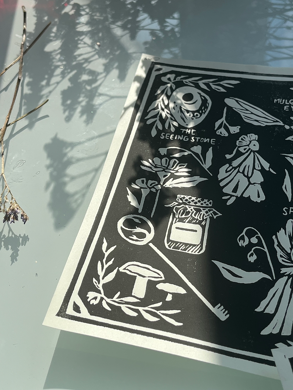 Thumbnail: 'Spiderwick' Print, Inspired by Film - Linocut Print
