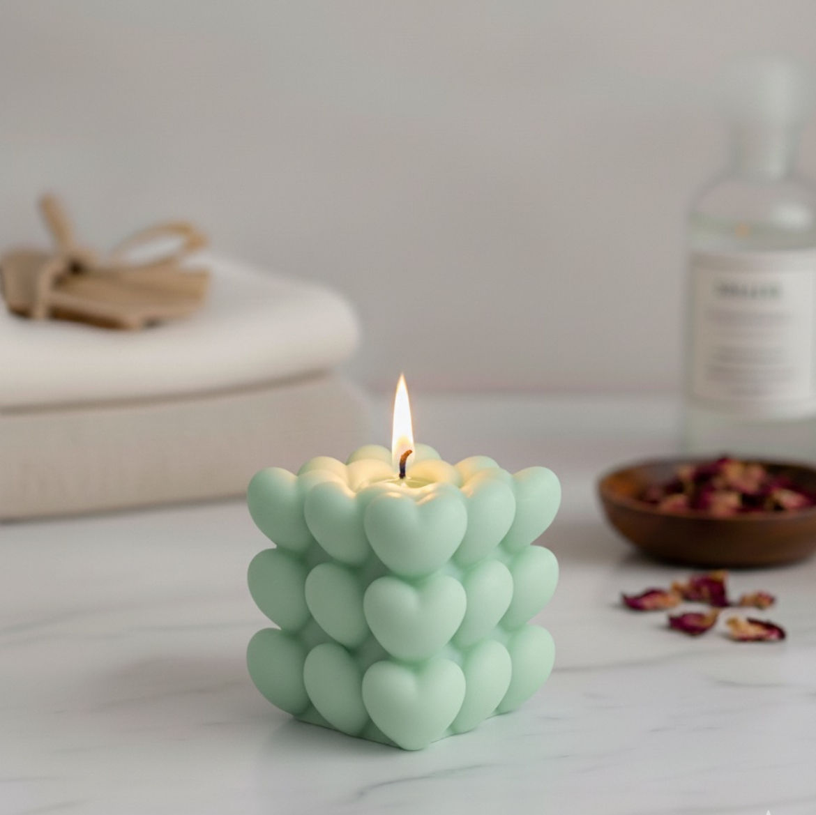 Heart Cube Candle
