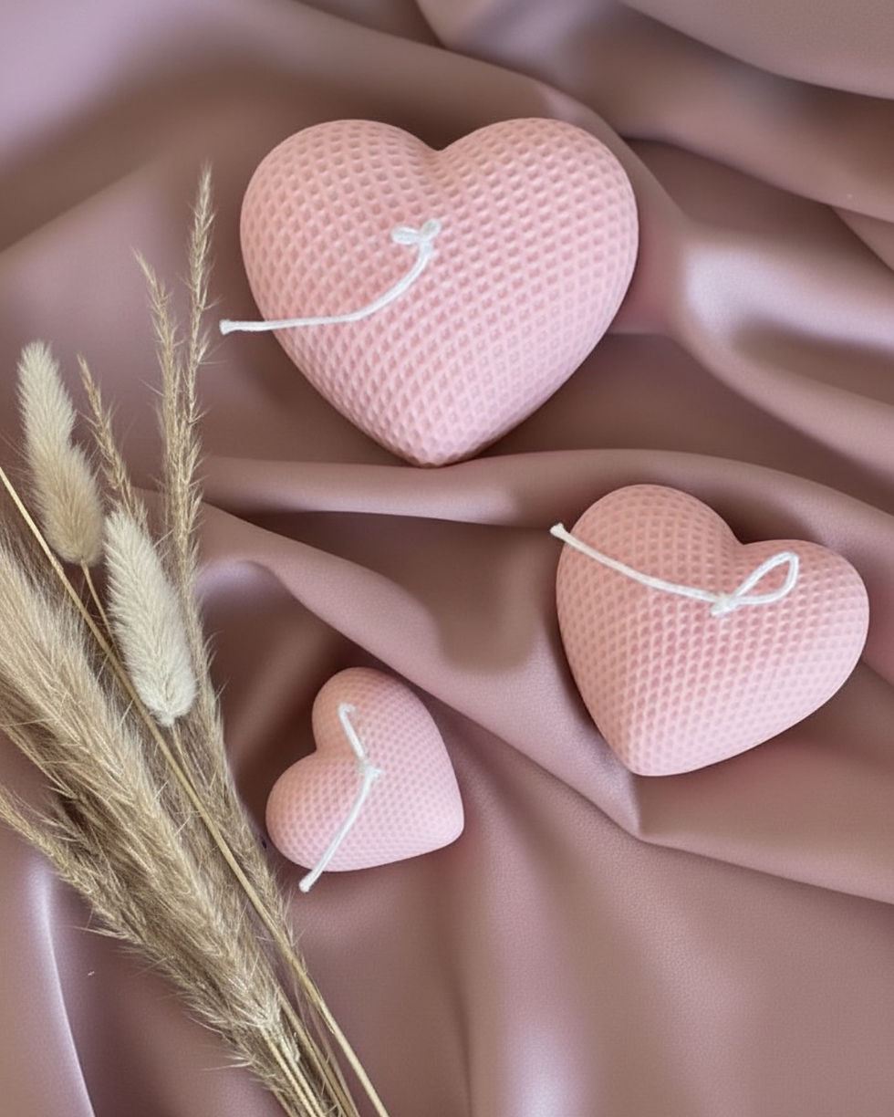 Thumbnail: Heart Trio Textured Candle Set