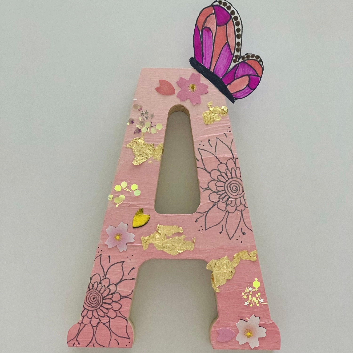 Painted glossy resin letters 