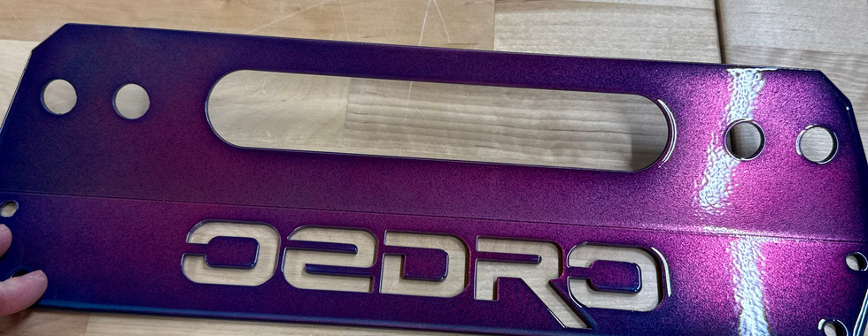 Mid process powder coated Jeep custom symbol