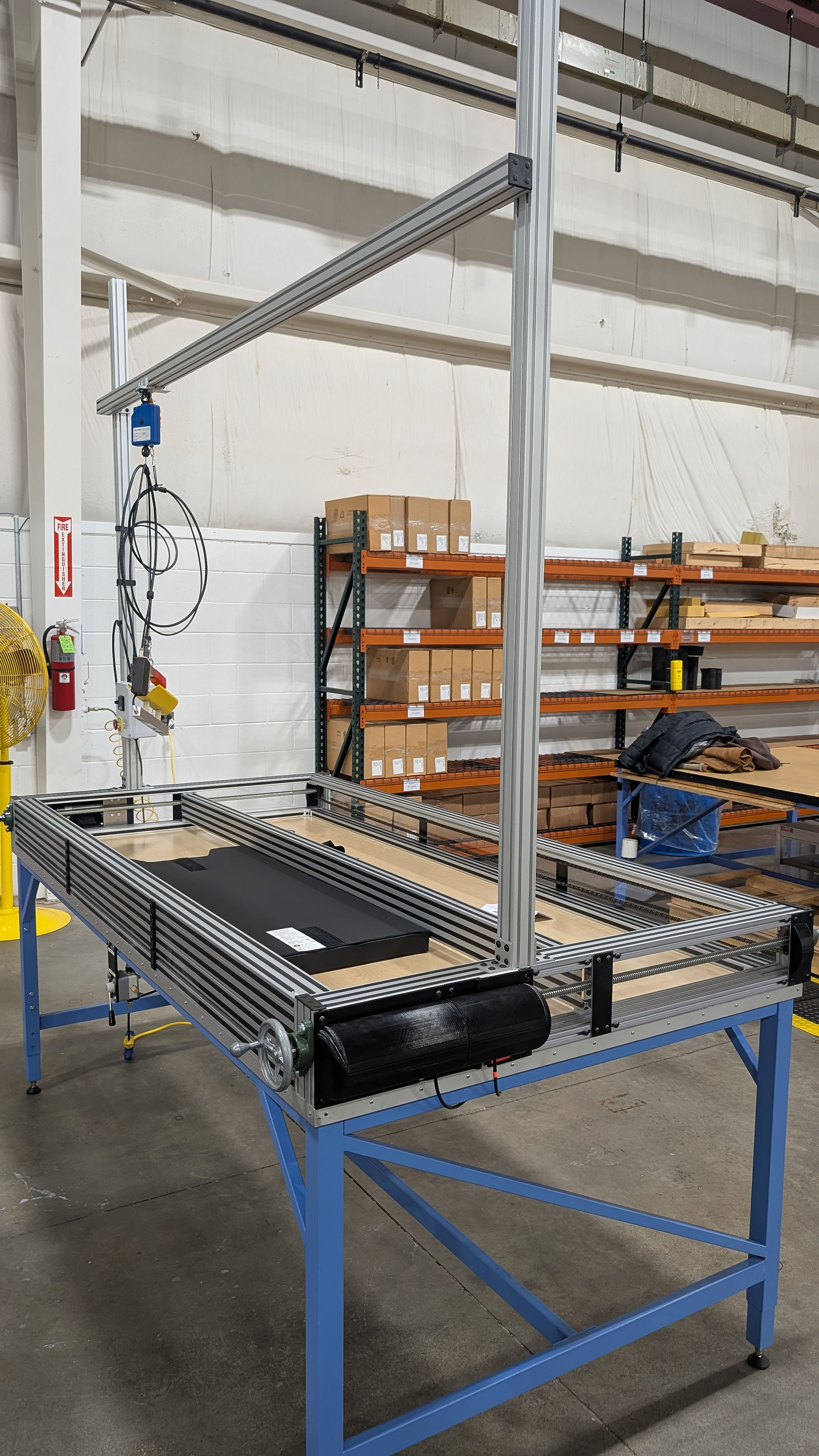Berman Bedding custom assembly table