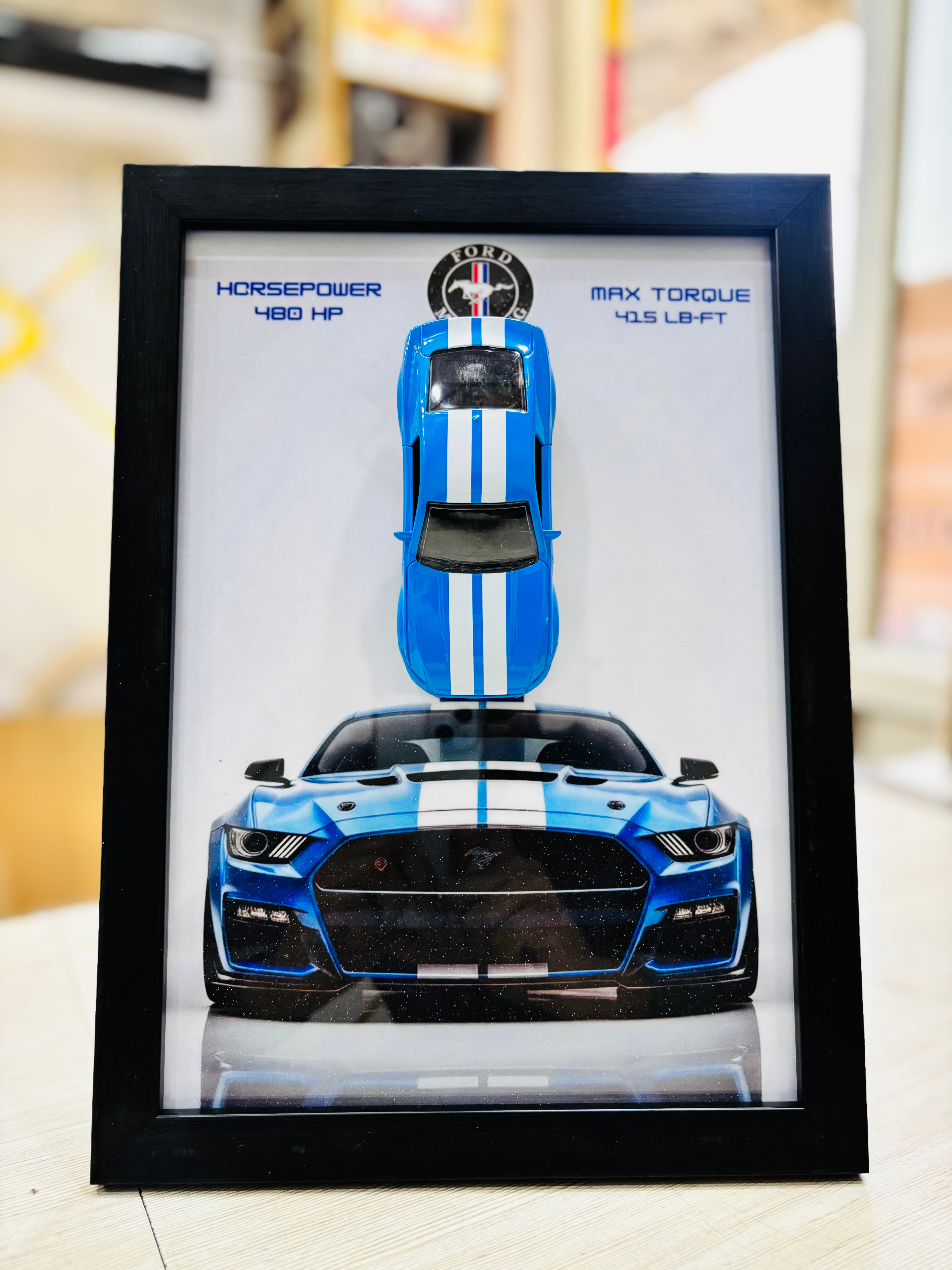 MUSTANG GT BLUE 3D CAR FRAME