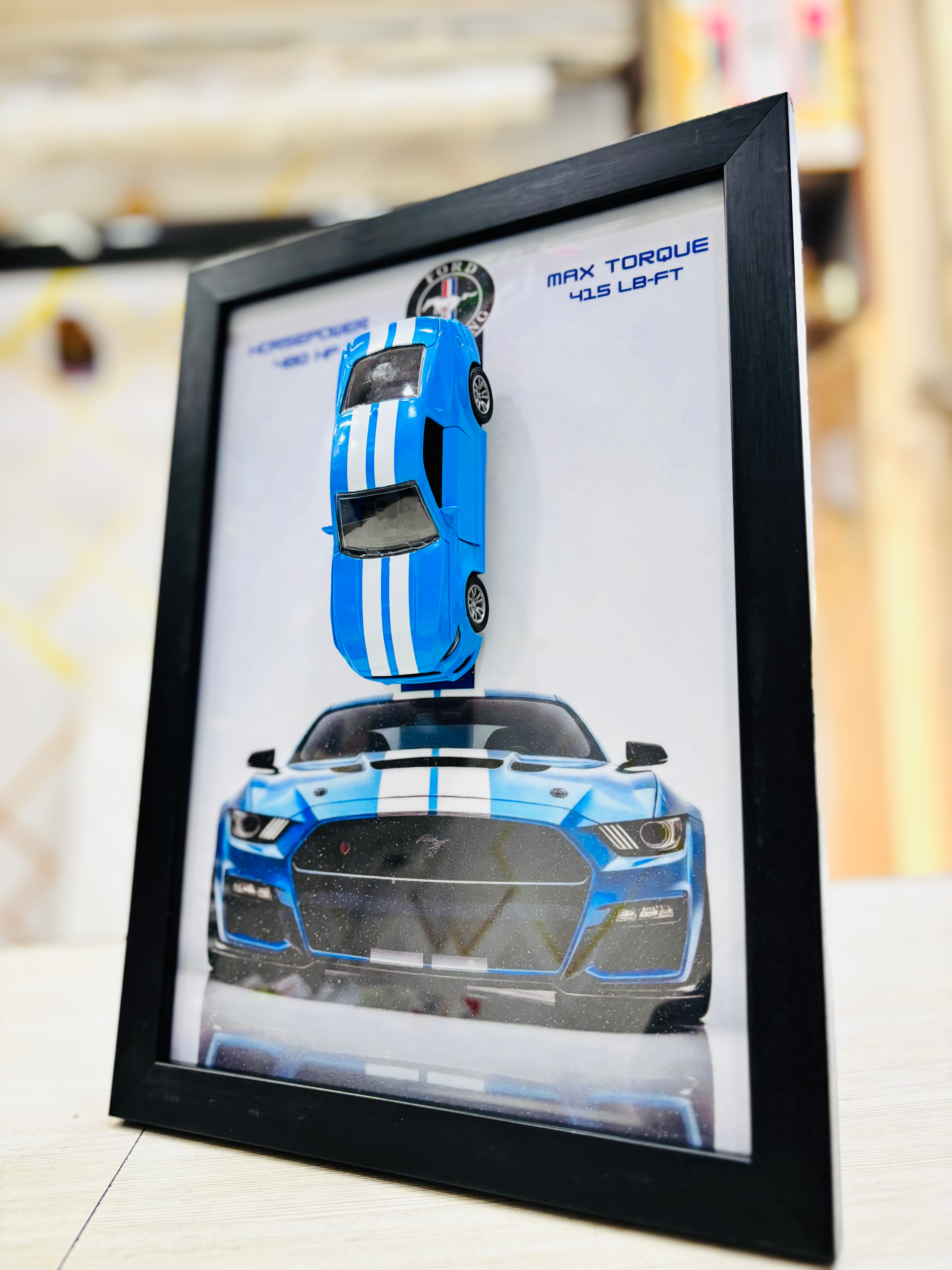 MUSTANG GT BLUE 3D CAR FRAME