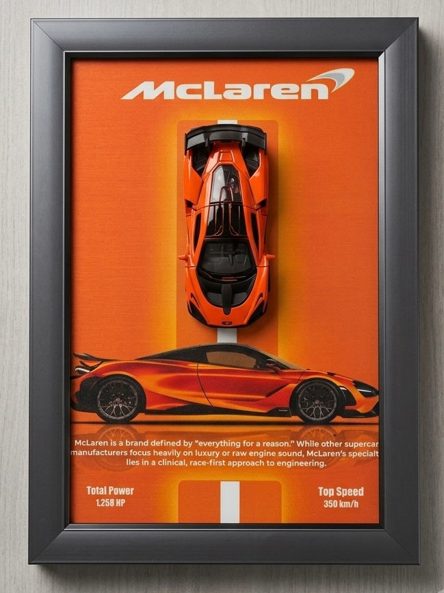 ORANGE MCLAREN SENNA 3D CAR FRAME