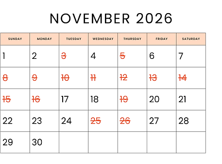 November 2026 Calendar